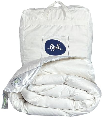 Daunex Bettdecke für Einzelbett, 155 x 200 cm, 100 % sibirische Gänsedaunen, Sommer, leicht, hypoallergen und milbendicht, maschinenwaschbar, hergestellt in Italien. Modell: Luxury Light