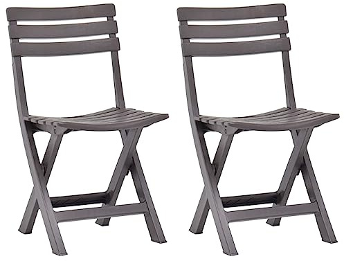 vidaXL Klappstühle, 2 Stück, Kunststoff, mokkafarben