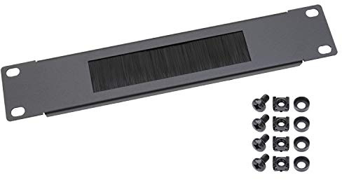 HMF 63389-02 Passe-câble avec Brosse pour Armoire de Serveur | 10 Pouces | Noir