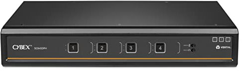 Vertiv Avocent Cybex SC900 Secure Desktop KVM Switch, Dual Head Monitor, 4 Port, Universal and DPP, USB-C, Common Access Card (CAC), NIAP Version 4.0 Certified, TAA Compliant (SC945DPH-400)