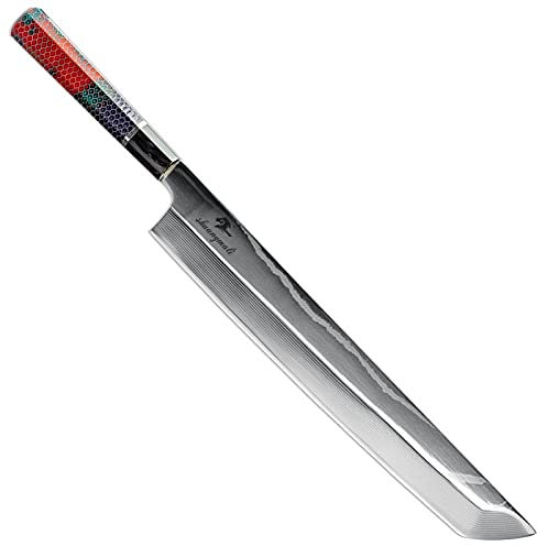 Cuchillo de sashimi de cocina de 12 pulgadas VG10 Damasco de acero Fileteado Cuchillos Utilidad Cleaza Slicando Peces de salmón Sushi Cuchillo (Color : HP-D1040, Kitchen Knife Size : 12 inch)