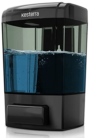Manual Soap Dispenser, 23.7oz/700ml Wall Mount Soap Dispenser, Large Capacity Kitchen Bathroom Hand Soap Pump, Commercial Refillable Shampoo Shower Gel Lotion Dispenser, Black