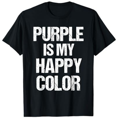 T-Shirt Divertente Divertente Viola Is My Happy Color Maglietta