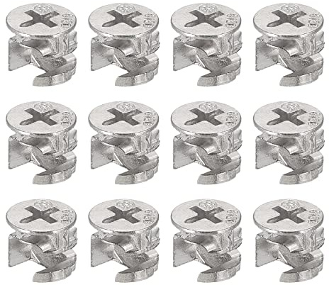 sourcing map Cam Lock Nut for Furniture, 12pcs 11.8x9.9mm Joint Connector Locking Nuts Furniture Connecting Cam Fittings