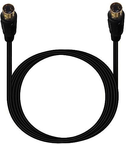 Traovien Cavo S-Video Mini Din a 4 pin S Cavo video maschio a maschio placcato oro connettore per lettore, videocamere, laptop, trasferimento video a TV o monitor cavo di collegamento (1,8 m)