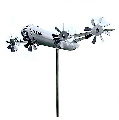 Metall Eisen Superbomber, Handgemachte Magische WindmüHle, Gartendeko FüR DraußEn, Windspiele Fuer Draussen Metall 3D, füR Garten Rasen Hof Im Freien Dekoration