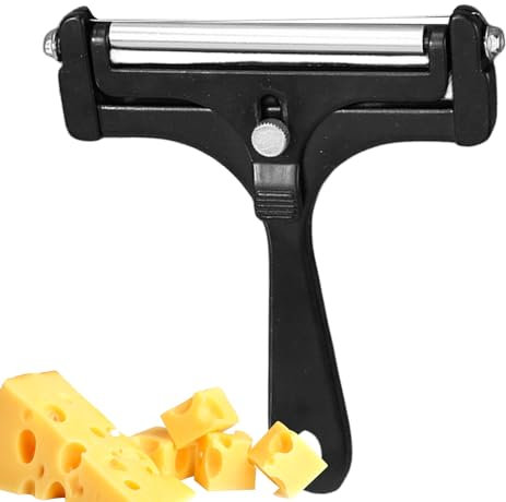 JPSDOWS Käseschneider, Käseschneider mit Draht - Käsehobel für Blockkäse - Käsehobel, Draht-Käsehobel für Cheddar, Handwerkzeuge mit Einstellbarer Dicke, Käsereibe aus Edelstahl
