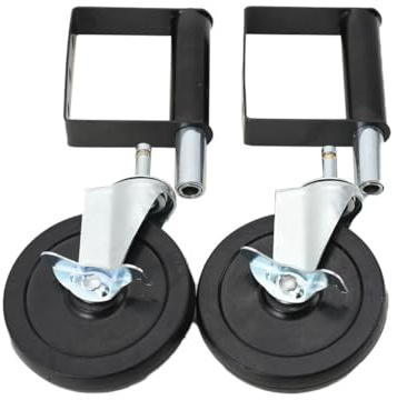 Lfhelper 2er Federbelastete Torrollen Set, 360-Grad-Gefederte Torlaufrolle Lenkrollen, 125mm Laufrolle mit Bremse, Tragfähigkeit 160Kg mit Universal-Montageplatte für Gartentor, Bauernhof, Schiebetore