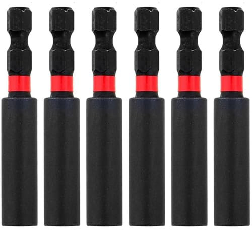 Xerteam 6 Pcs 60mm Magnetic Drill Bit Holder, 1/4-inch Universal Hex Shank, Screwdriver Drill Driver Magnetic Bit Holder, Hex Bar Holder, Multifunctional Household/Industrial, Impact Driver Holder