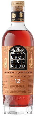 Berry Bros. & Rudd Speyside Sherry Cask 12 Years Single Malt Scotch Whisky | 12 Year Old Single Malt Whiskey, Serve Neat, Cocktails, On the Rocks, with Dash of Water, 45.3% ABV, 70cl