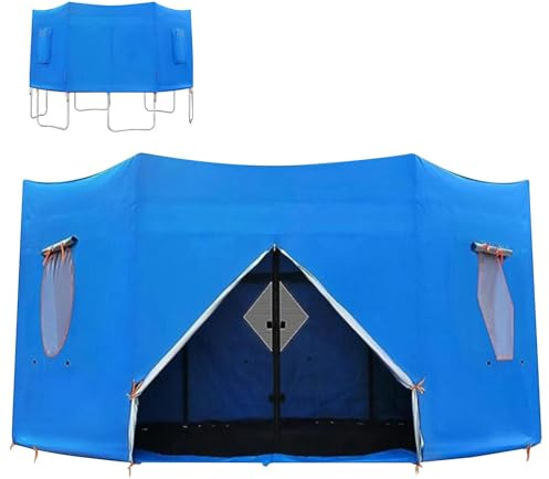 Supatmul Tente pour Trampoline 244cm Housse De Tente pour Trampoline Rond à 6 Poteaux Droits, Tente de Trampoline Protection Contre Le Vent Et Le et à la Pluie