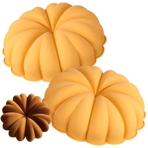 HGSHUO Moules en Silicone Halloween Moulle Silicone Citrouilles Moules à Gâteaux Automne Moules à Pâtisserie Halloween Moule de Cuisson Citrouille