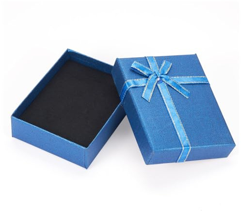 Boutigem 12 scatole di cartone per esposizione di gioielli per collane, bracciali, orecchini, rettangolari, scatole regalo per matrimoni, Natale, compleanni