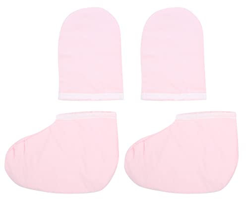 Qukaim Juego de guantes de terapia de parafina, botines y guantes de terapia de cera de parafina, guantes aislados y cubierta de pies para baño de cera de parafina, accesorio de máquina