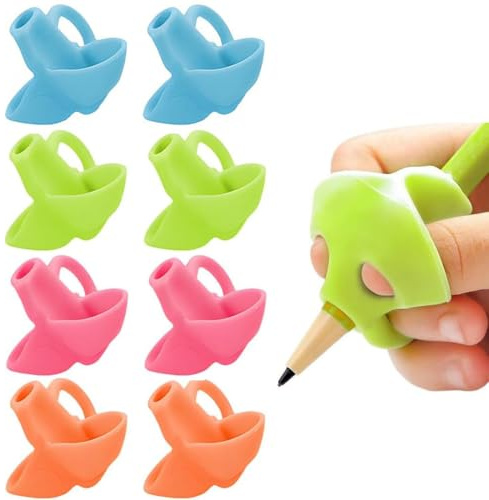BDEPSTR 8 pezzi di supporto per la scrittura per bambini, impugnatura a matita e correzione per la scrittura delle matite