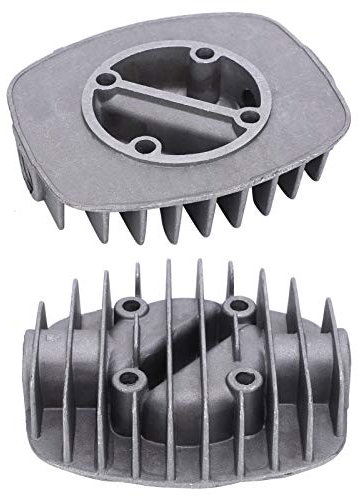 Risegun Doppelzylinderkopf-Luftkompressor-Zylinderkopf, 2 Stück, Doppelzylinder-Abdeckung, Zubehör, 58 x 58 mm, kompatibel mit 2,5P/3P/5P/6P-Modellen, Ersatzteile