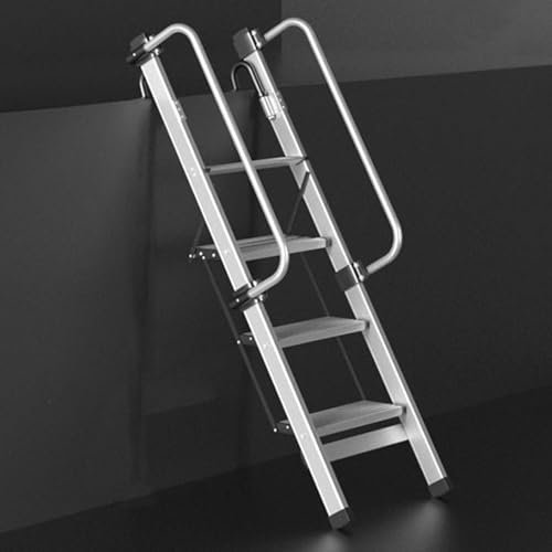Échelle de lit superposé réglable avec mains courantes et coussinets de pieds, échelle de grenier pliable pour maison, dortoir, camping-car, escabeau en métal pour escalade de 144 cm