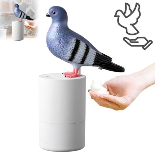 Dispenser Automatico di Sapone a Forma di Piccione, Disinfettante per le Mani Dal Design Blue Bird, Dispenser di Sapone Creativo Senza, Carino, Ricaricabile per Bagno e