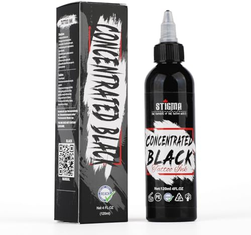 STIGMA 4oz/120ml Concentrated Schwarz Concentrated Black Tattoo Tinte Tätowierfarbe Permanent Tattoo Pigment Professionelle Tattoo Versorgung für Futter & Schattierung TI973-4OZ-S