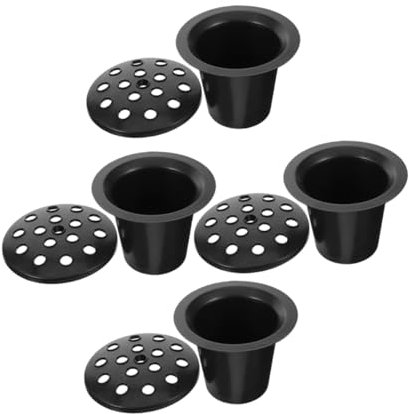 NULYLU 4piezas Base De Flor Conmemorativa Negra para Cementerio con Orificios De Soporte Plástico para Arreglos Lápidas y Tumbas Decorativo para Flores Artificiales