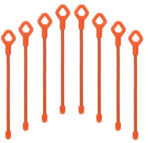 PATIKIL Rubber Twist Ties, 6 Inch Silicone Reusable Twist Ties Heavy Duty Bendable for Bundling Holding, 8 Pcs, Orange