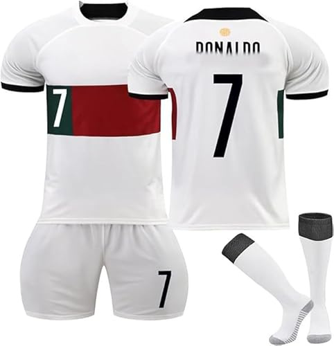 FTRGHNY Camisetas de Futbol Niño y Adulto 2024 2025, Chándal Futbol Niño Conjunto, Equipacion Futbol Niño Equipo de Entrenamiento de Fútbol,Camiseta Niño Futbol, Pantalones, Calcetines y Rodillera
