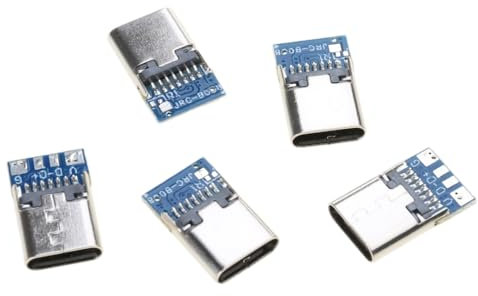 XAGMODSHN 5 Pieces 14 pin Splint with Board Socket 4 Welding Wire Charging Data Type with Grounding 5 (v)