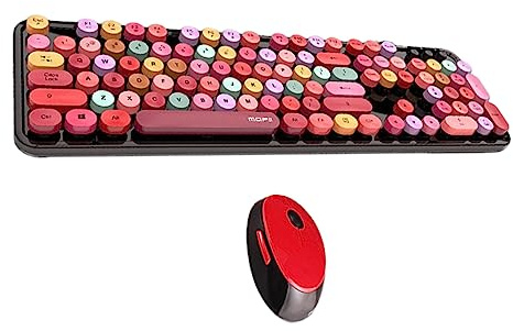Angoily Wireless Keyboard Mouse Combo Plastic Slim Design for Laptop Use for Home Office Gaming Setup