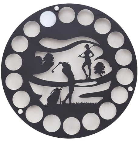 UNICRAFTALE Golfball Vitrine Golfballhalter Aus Pappelholz Für Runder Golfball Präsentationsständer Für Sammler Wandhalterung Dekoration