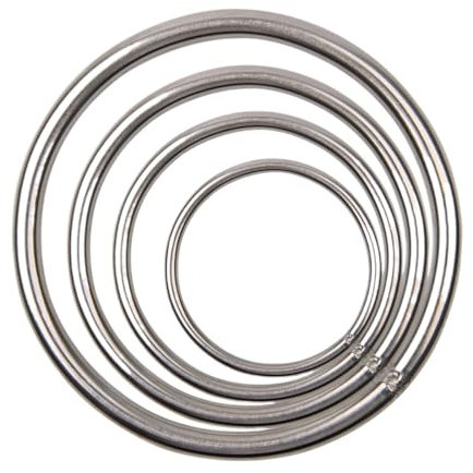 Anello metallico in acciaio inossidabile, O-ring in acciaio inossidabile senza saldatura for impieghi gravosi, diametri da 60 mm a 120 mm, anelli tondi saldati in acciaio inossidabile, anello di salda