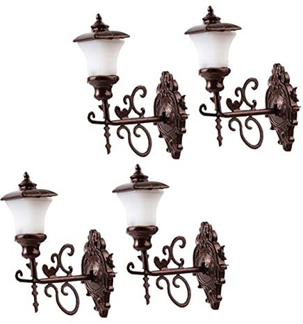HAMPPLIES 4piezas Lámpara De Adorno De Miniatura Minilámparas De Pared Decorativas Para Casa De Muñecas De Mesa De Luces De Pared Miniatura Materiales De Construcción