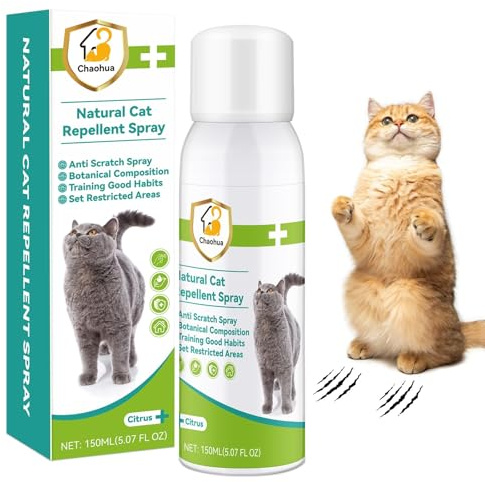 Katzenabwehrspray, 150ml Fernhaltespray Katzen für Innen und Außen, Anti Katzen Spray, Katzenschreck Spray für Pflanzen, Sofas, Böden, Möbel, Schützt Ihr Zuhause