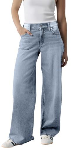 Jean pour femme - Taille haute - Jambes larges - Polyvalent - Long - Pantalon de loisirs - Stretch - Confortable - Pantalon de randonnée décontracté - Grandes tailles - Pantalon de jogging ample