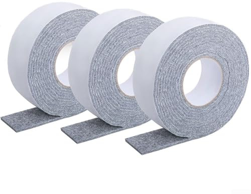 Rotolo di feltro per finestre, anti condensa, assorbe l'acqua, per davanzali, pareti, pavimenti, con auto-supporto, 5 m, tagliato per adattarlo, può essere asciugato e riutilizzato, confezione da 3