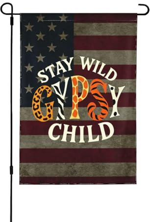 Bandera Jardín Mantente Salvaje, Niño Gitano Anti Decoloración Garden Flag Ligera Estandarte Exterior Para Porche Playa M