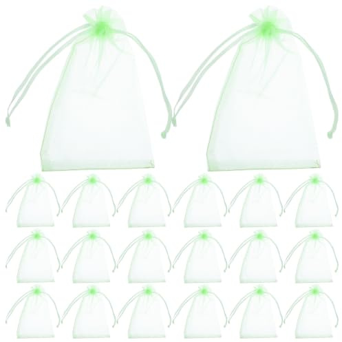 Toyvian 100 Pièces Paquet de Protection pour Fruits en Nylon Filet 10x15 Cm Réutilisables Anti-Usure Cordon de Serrage pour Nectarines et Oranges en Jardinage