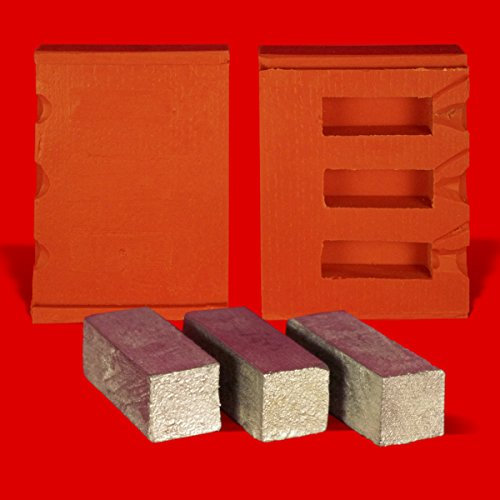 Zinngießform Barren 3er, ca. 70g Reinzinn