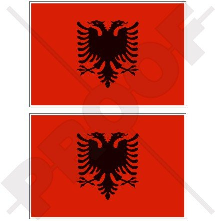 Albanien Albanische Flagge Shqiperia 10,2 cm (100 mm) Bumper Sticker, Aufkleber Vinyl X2