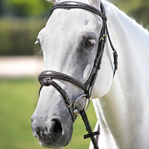 tattini headstall mit Stiched Eco Zügel aus Gummi, Schwarz , Volle Größe