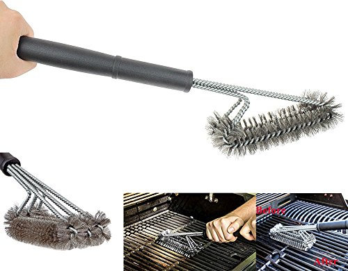 ALPHA DIMA 360° BBQ Grill Pinsel - Best Barbecue Grillreiniger - 3 Edelstahlbürsten In 1 Mühelos Reinigung -Great Grillzubehör Geschenk Bietet - ideal für Weber,Char-Broil,Gas,Elektro,Porzellan und Infrarot Grills (18inch)