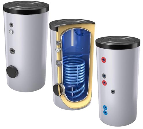500 L Warmwasserspeicher mit 1 Wärmetauscher inkl. Isolierung, 4,5 kW Heizelement, Thermoregler, Flansch u. Dichtung