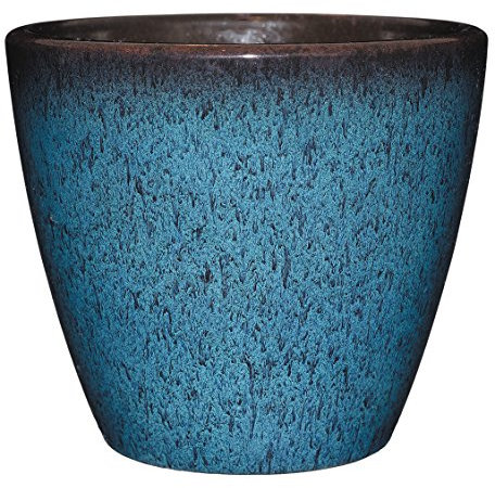 Classic Home and Garden Vogue Pflanztöpfe mit Keramik-Qualitäts-Finish – Moderne Blumentöpfe drinnen/draußen – UV-beständige Veranda-Übertöpfe – dekorativer Topf für Blumen/Kräuter (20,3 cm, Indigo)