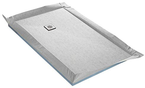 Receveur de douche à carreler standard + siphon 360° + natte étanche - 150 x 100 x 4 cm