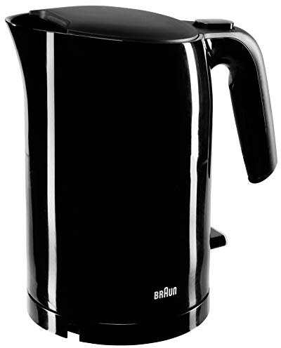 Braun WK 3110 BK Hervidor de agua | Capacidad 1,7 L | 3000 W | Sistema de cocción rápida | Filtro antical extraíble | Indicador de nivel de agua grande | Sin BPA | Negro