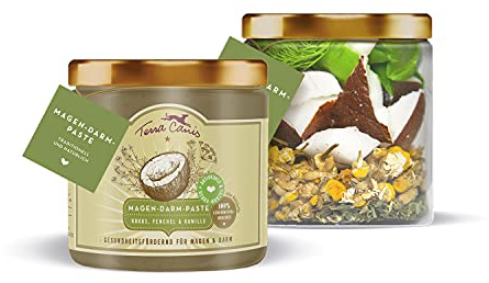 Terra Canis Mag-tarmpasta med kokosolja, fänkål, anis och probiotika, 250 ml I Premium hundtillskott för en lugnande effekt på mage och tarm I Kärleksfullt tillverkad
