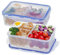 EASYLOCK 2 Pack 1150ML Microwavable Bento Lunch Box with 3 Compartments Plastic Food Storage Containers with Lids Meal Prep Containers Reusable