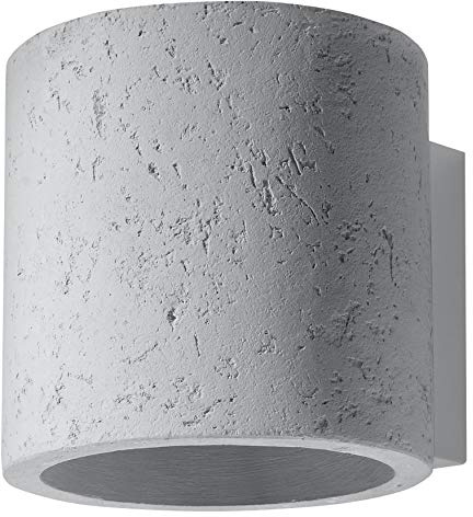 SOLLUX lighting Wandleuchte Innen Wandlampe Beton 1 Flammig Grau ORBIS