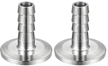 sourcing map 2 Stück KF25 Flansch auf 13 mm Gummi Schlauch Barb Adapter | Edelstahl 304, Für Vakuum