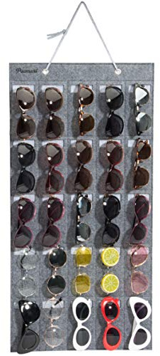 PACMAXI Sonnenbrillen-Aufbewahrungs-Organizer, Wandtasche montiert durch Sonnenbrille, hängende Brillenhalter, Brillen-Display.