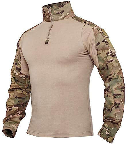 XKTTAC Herren Taktisches Hemd Outdoor Shirt Kampfshirt für Militär und Airsoft (CP, M)